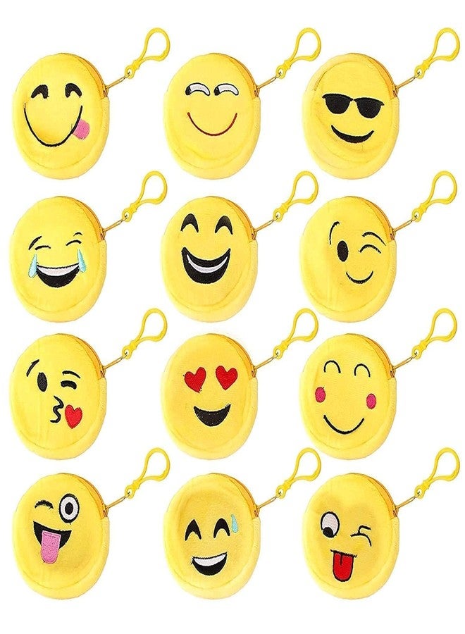 Utkarsh Smiley Yellow Coin Pouch Purse Case Wallet Best Birthday Return Gifts Boys,Girls & Kids Pack of 12 - Image 1
